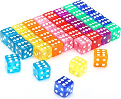 40pcs 6-Sided Game Dice Set Standard for Broad Math Teaching... 