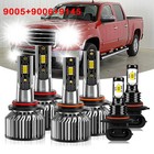 For GMC Sierra 1500 2003-2006 - 6x 8000K LED Bulbs Combo Headlights Fog Lights