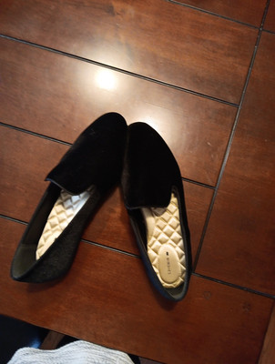 Birdies Women Size 10.5 Shoes Black Velour Velvet Slip On Loafers Starling Flats