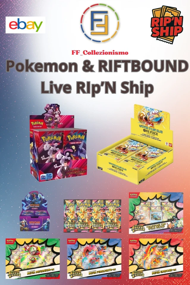 [ LIVE ] [ RIP'N SHIP ] Aste Display di Pokemon Rivali/Fiamme e One Piece