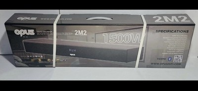 Opus 2M2 Rectangular Soundbar 1500W HDMI Bluetooth Hi-Res Audio Black Speaker
