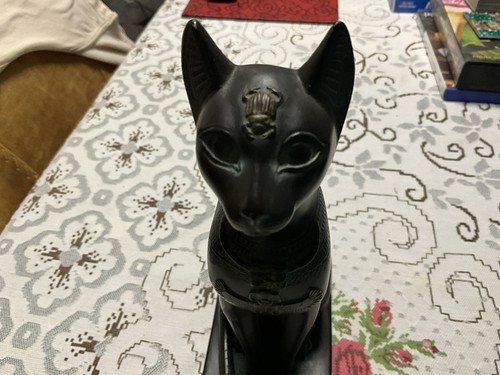 GATO EGIPCIO 22CM ALTO.. ESTATUA DE PIEDRA.. POR ARTFORUM. - Imagen 11 de 11