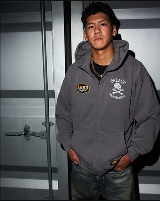 Palace x Neighborhood Skull Zip Hoodie - anthrazit - Größe Medium (M)