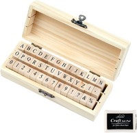 Buchstaben Stempel Set 42 StüCk Holzstempel Gummistempel Alphabet Zahlen