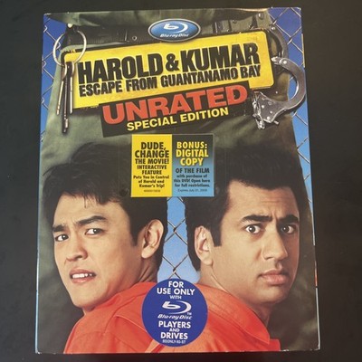 Harold Kumar Escape From Guantanamo Bay Blu-ray UNRATED With Rare OOP Slip, NEW