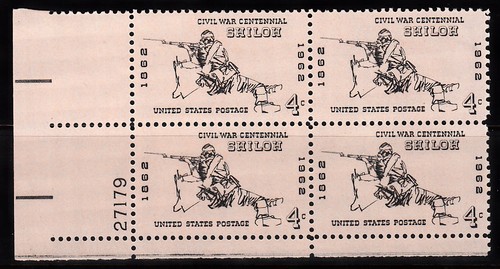 USA 1962 CIVIL WAR CENTENNIAL ISSUE PLATE BLOCK OF 4 SCOTT 1179 MNH