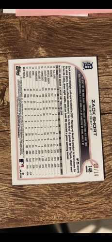 2022 Topps Chrome Zach Short Purple /10 - Picture 4 of 5