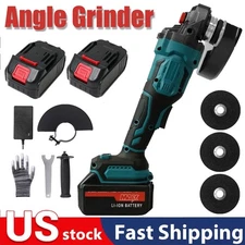 125mm Cordless Angle Grinder Cutting Brushless Detail Sander 9000RPM W/2 Battery