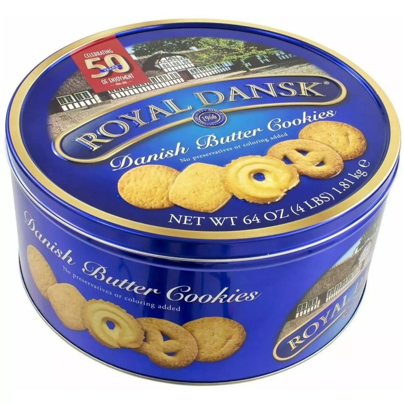 Royal Dansk Kelsen Danish Baked Pure Butter Cookies Large Tin Pack 1.8kg