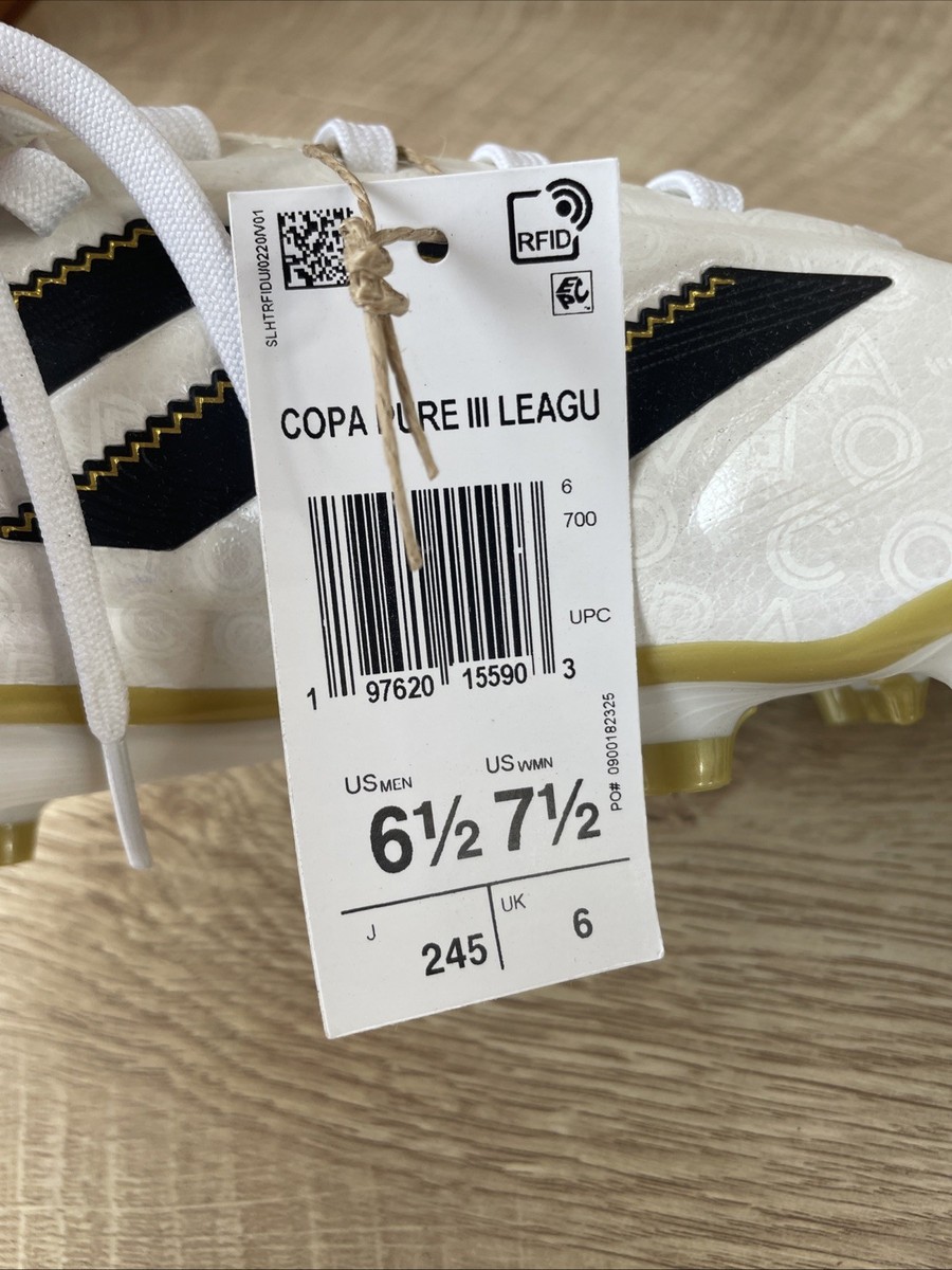 Adidas Copa Pure III League JH6296 Unisex M6.5/W7.5 White FG/MG Soccer Cleats adidas Copa Pure.3 Firm Ground Soccer Cleats (White/White) main image 4