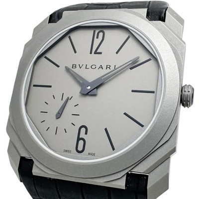 BVLGARI Octo Finissimo BGO40TXT Back Skelett Uhren Titan/Leder Mech...