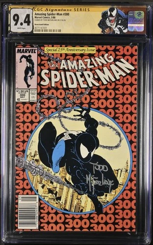 Amazing Spider-Man #300 CGC 9.4 White Page Newsstand- Signed Full TODD MCFARLANE