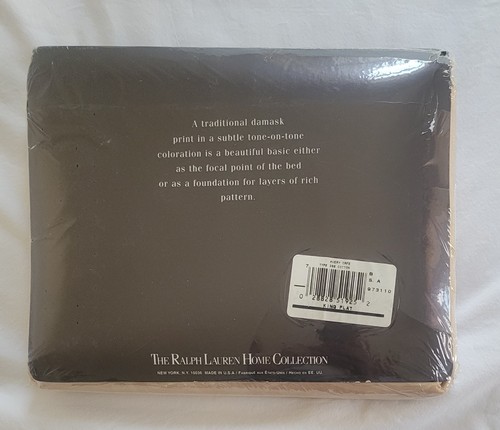 NEW Ralph Lauren Vintage KING FLAT Sheet Cafe Mocha Tan Avery Floral Cotton USA - Picture 3 of 8