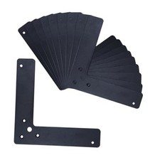10pcs Black L Flat Shape Braces Corner Bracket, 150x150 mm Decorative Corner