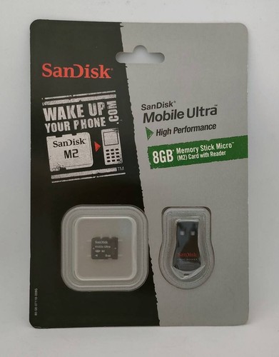 Unused SanDisk 8GB Micro Memory Stick M2 USB Card Reader PSP Go Compatible