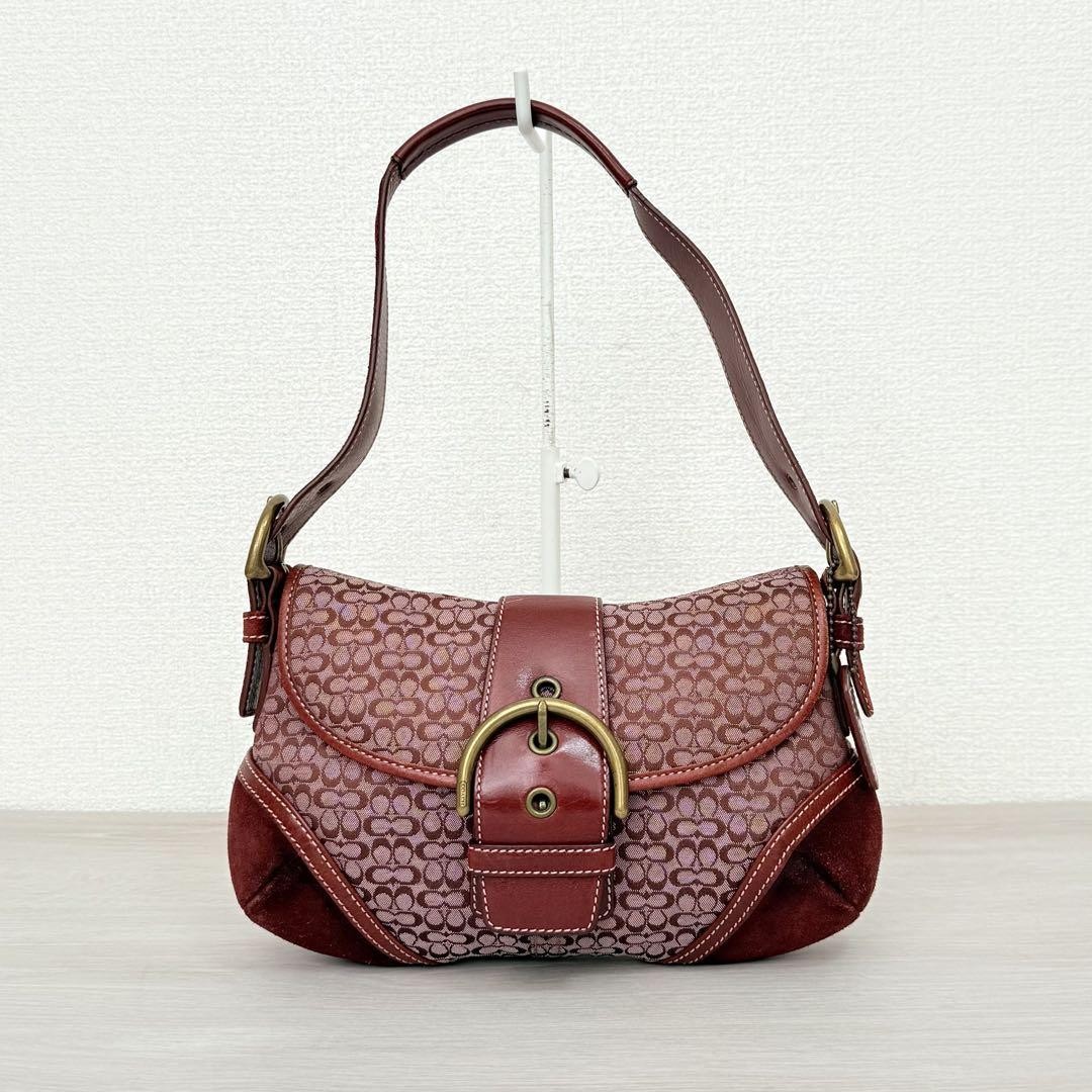 バッグ Coach Soho red Hobo suede Shoulder Bag s-l400.jpg