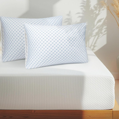 Twin Sized 10 Inch Green Tea Memory Foam Mattress with Set of 2 Cooling Pillows