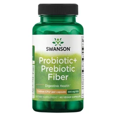 Swanson Prebiotic + Probiotic Fiber Supplement - 500 mg (60 Veg Caps)