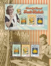 AUSTRALIA 2024 Nostalgic Tinned FRUIT LABELS SET & MINISHEET MNH in STAMP PACK