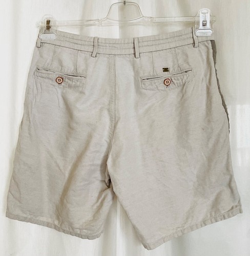 Massimo Dutti Shorts Bermudas Gr. M / 40 Herren Leinen / Baumwolle Beige Grau - Bild 2 von 5