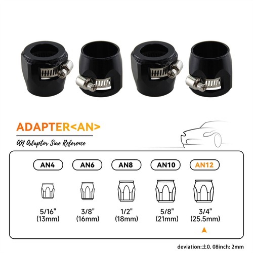 4AN AN6 AN8 AN10 AN12 Fuel Hose Line End Cover Clamp Finisher Fitting Universal - Picture 24 of 27