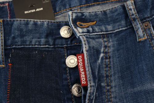 DSQUARED2 Jeans blau gewaschen Patchwork dünn Herren Denim IT48/W34/M UVP 1340USD - Bild 6 von 10