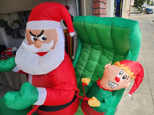 Gemmy 8 piedi elfo illuminato Babbo Natale slitta driver gonfiabile automatico Natale - Foto 3 di 10