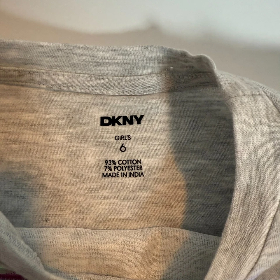 Girl's T- Shirt - DKNY - Gray - Size 6 - NEW w/TAGS - Image 4 of 4