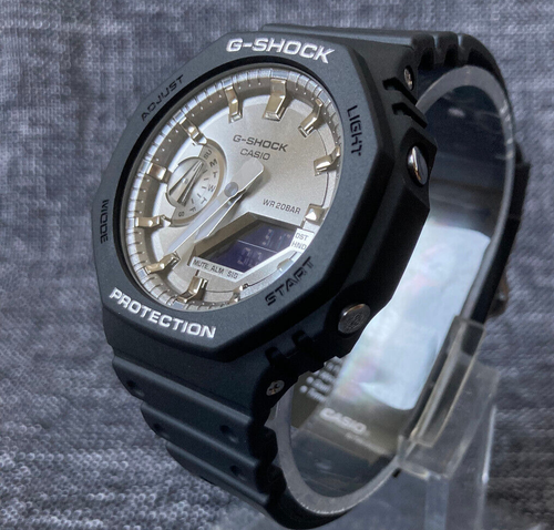 CASIO G SHOCK GA-2100SB-1A ESFERA PLATEADA Y NÚCLEO DE CARBONO NEGRO WR 200M NUEVO - Imagen 6 de 8