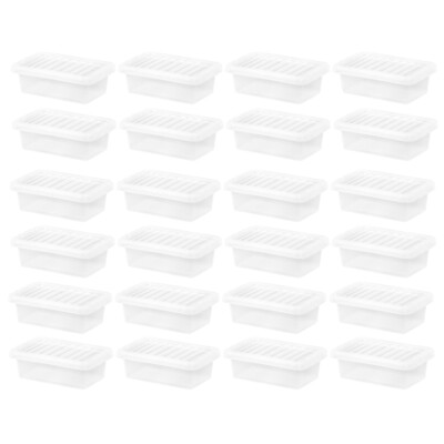 [96er Pack] 4L kleine KLAR KUNSTSTOFF Aufbewahrungsboxen mit Deckel Stapelbehälter