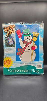 Flying High Flag Vintage Waving Snowman Outdoor Decorative Flag 28'' x 40'' - NEW