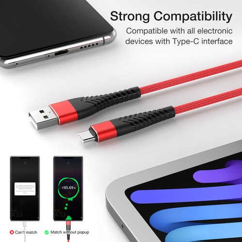 USB C Charger Cable For Samsung S23 S22 S21 S20 S10 S9 Type C Fast Charging Cord - Picture 5 of 14