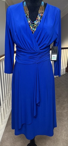 Vestido Nine West azul cuello en V, para mujer talla 8, nuevo con etiquetas - Imagen 2 de 6