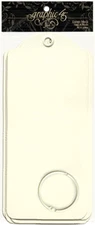 Graphic45 LARGE IVORY TAG ALBUM scrapbooking (6) TAGS & (1) BINDER RING