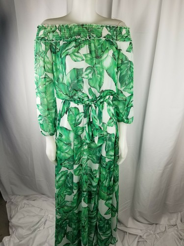 green sheer floral dress 