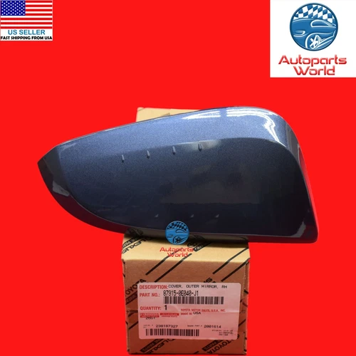 GENUINE TOYOTA 14-19 HIGHLANDER RIGHT GRAY BLUE 8V5 MIRROR COVER 87915-0E040-J1