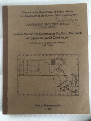 Seismic Method for Determining Depth in Bed Rock re: Lowell MA Quadrangle (1940)