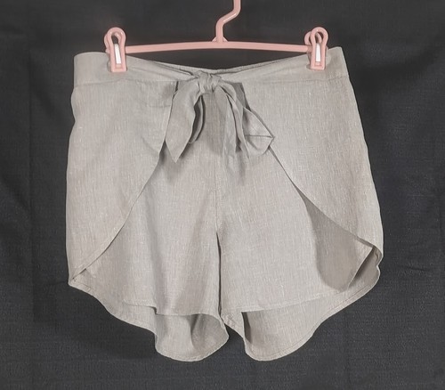 PATAGONIA, Elastic Waist Tie Front Shorts, Tan Hemp Blend, Women's size Small