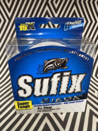 Sufix Siege Clear Monofilament Fishing Line 6lb 330yds Mono - FAST SHIPPING!!! - Picture 1 of 2