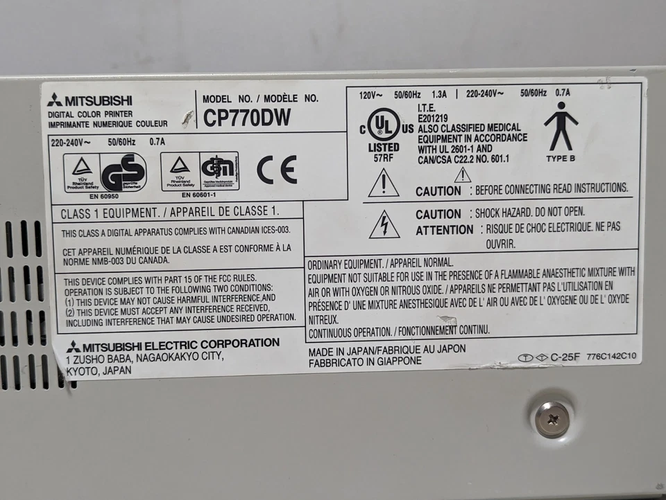 Mitsubishi CP770DW digital color printer - Image 2 of 4