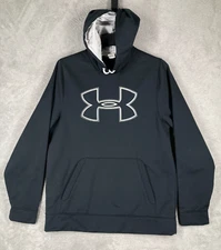 Under Armour Hoodie Mens Medium Black Pullover Storm Fleece Casual Performance