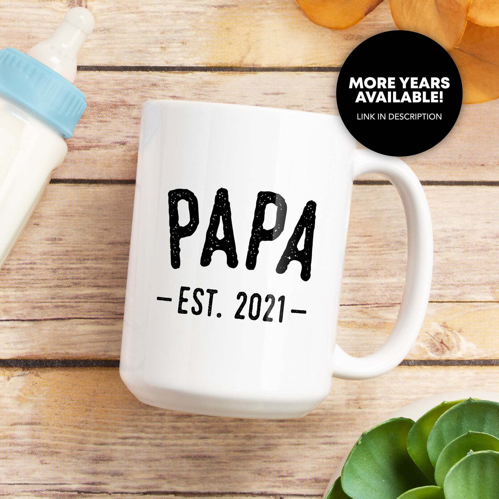 Papa Est 2021 Coffee Mug Promoted To Papa Dad 2021 Mug Papa To Be Pregnancy