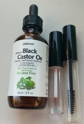 GoldWorld Jamaican Organic Black Castor Oil Cold Pressed for Eyebrows