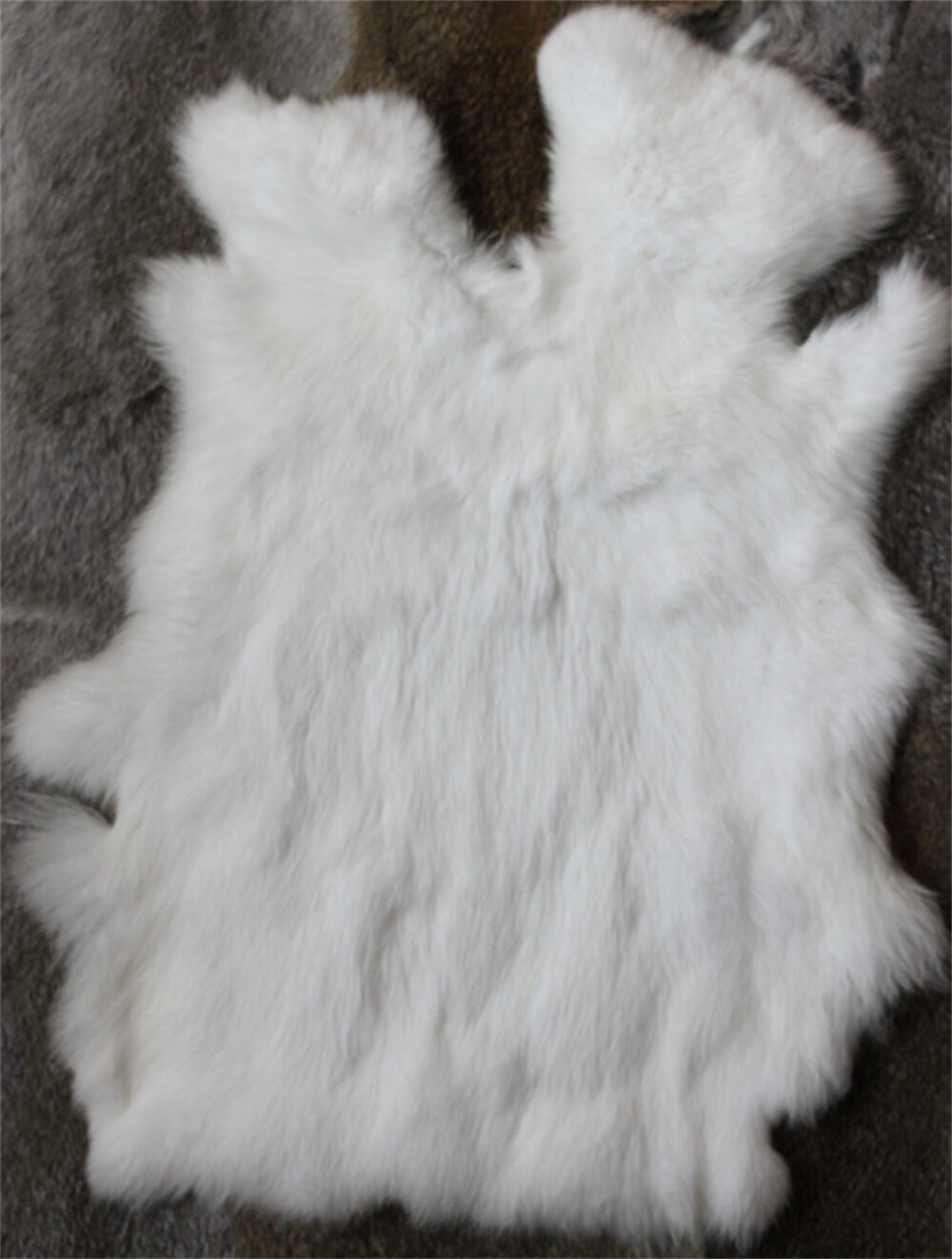 5xGenuine Natural Rabbit Fur Skin Tanned Leather Hides Craft Decor Gray Pelt Fur