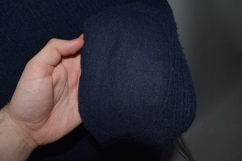 Polo Ralph Lauren Wool-Cashmere Hybrid Shawl Navy Herringbone Cardigan Men's S - Picture 11 of 13