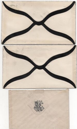 3 Mourning Covers sent to John Kellogg Central Bank Troy NY Fancy Cancels - Picture 2 of 2