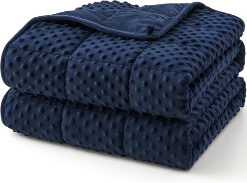 Weighted Blanket for Adults, Minky Dots Heavy Blanket for Woman, Man Sleeping, S - Picture 7 of 12
