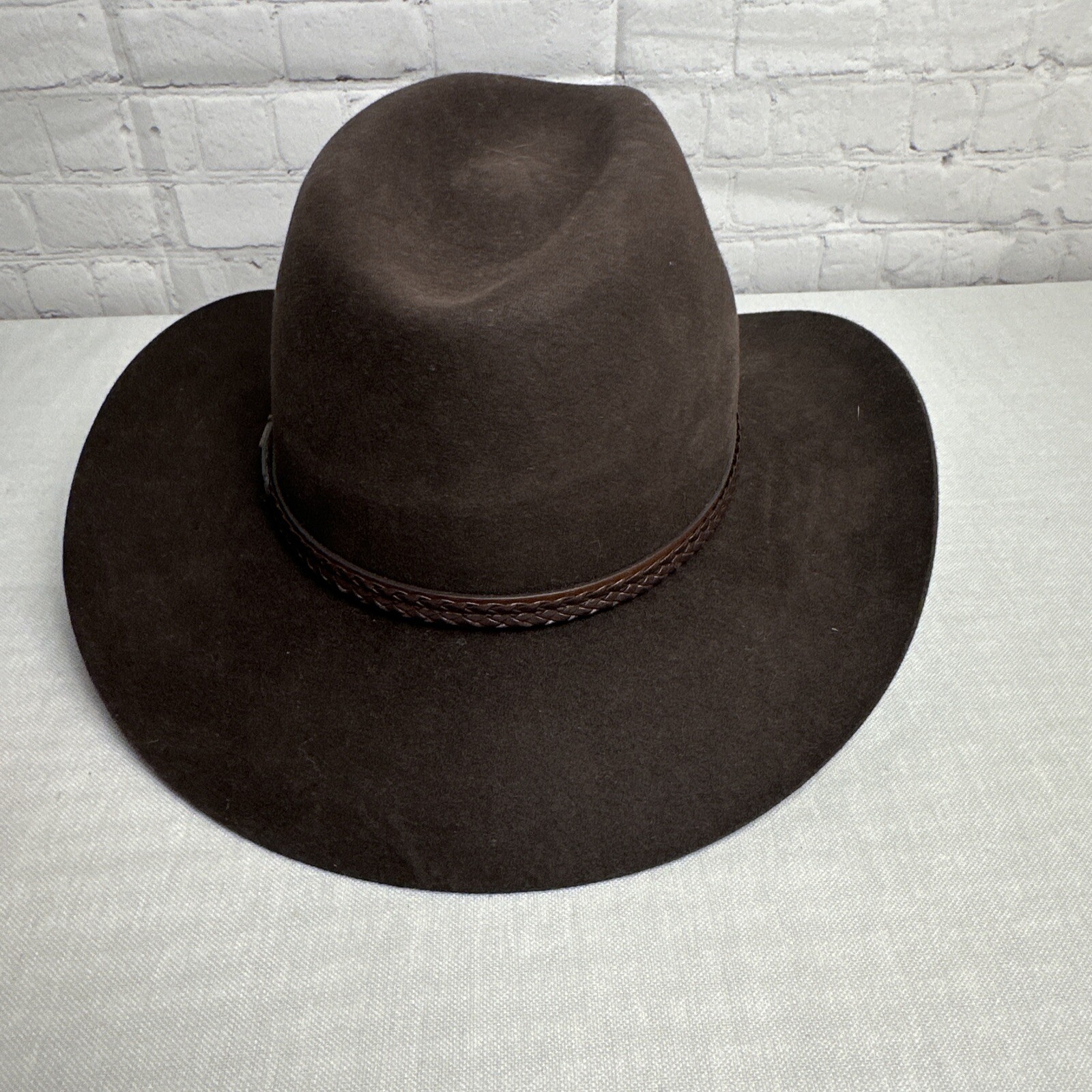 AKUBRA KIANDRA Australian Cowboy Outback Dark Fawn Brown Hat Sz 59 PURE