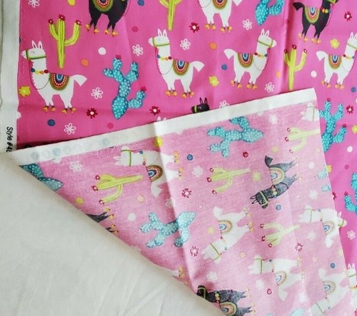 Pink Llama & Cactus Cotton Calico Fabric #48530 by Hobby Lobby 44" W x 31" - Picture 4 of 5
