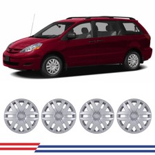16'' Wheel Cover Hubcaps For 2004-2010 Toyota Sienna Silver Trim Rings Set of  4